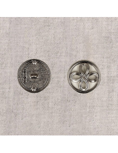 Metal flower button - Silver
