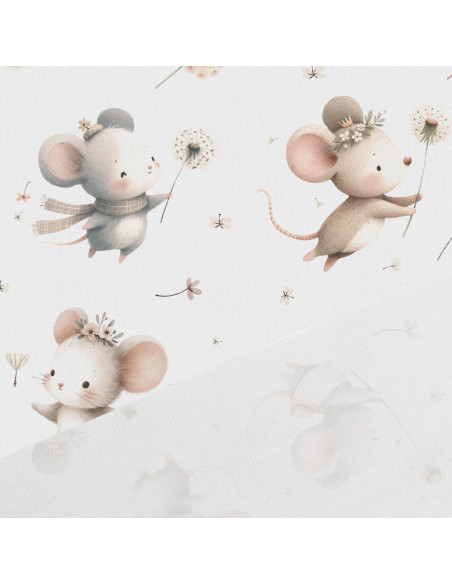Premium cotton fabric - Mice and dandelions