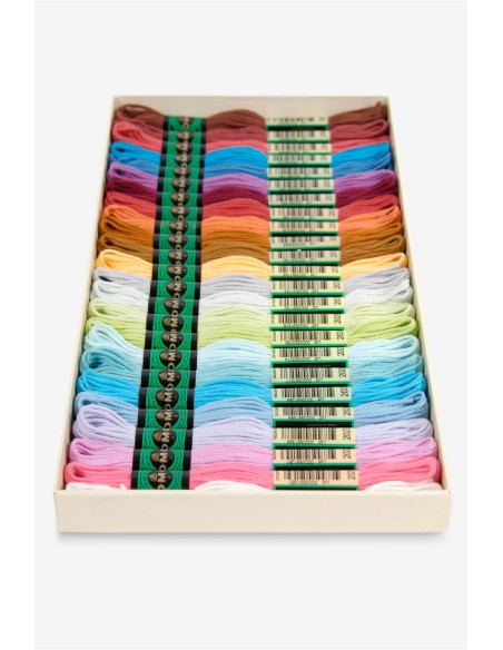 Box of 24 skeins of DMC matte twisted canvas thread