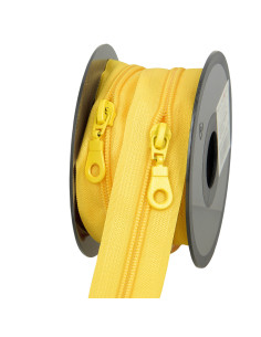 5-meter roll of 5 mm nylon zipper with sliders - Yellow