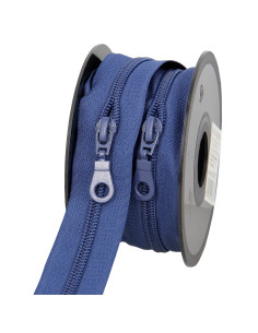 5-meter roll of 5 mm nylon zipper with sliders - Blue