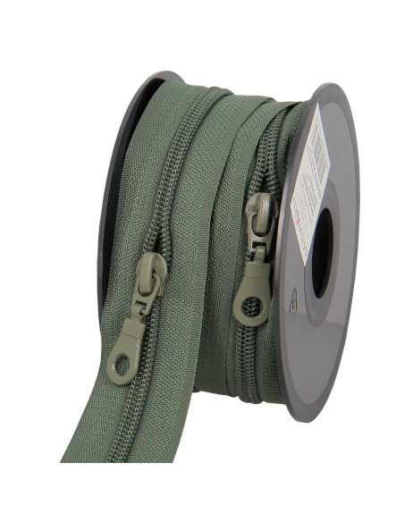 5-meter roll of 5 mm nylon zipper with sliders - Green