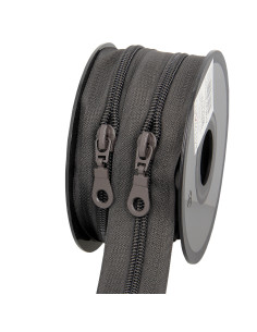 5-meter roll of 5 mm nylon zipper with sliders - Earth