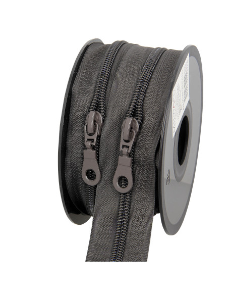 5-meter roll of 5 mm nylon zipper with sliders - Earth
