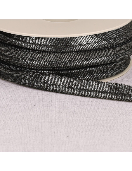 Metallic Jean Piping - Black and Silver