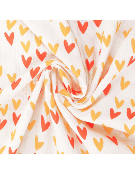 Double gauze cotton fabric - Heart