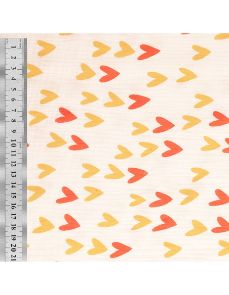Double gauze cotton fabric - Heart