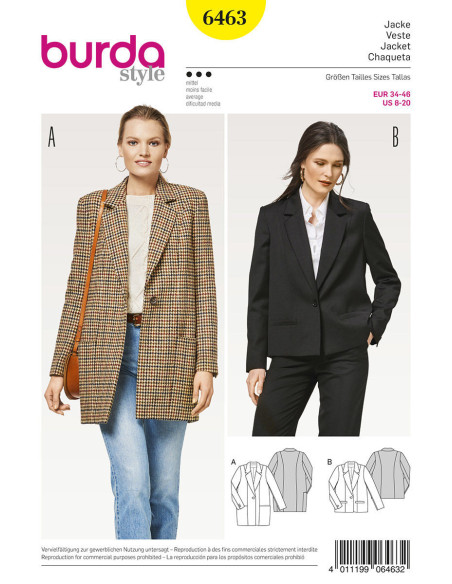 Jacket pattern - Burda 6463