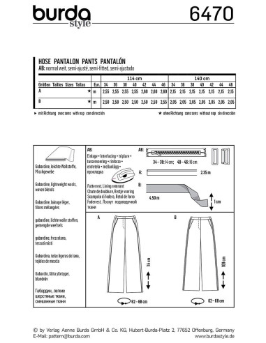 Pants pattern - Burda 6470