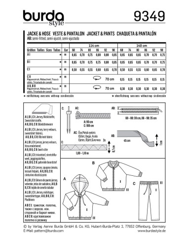 Jacket pattern - Burda 9349