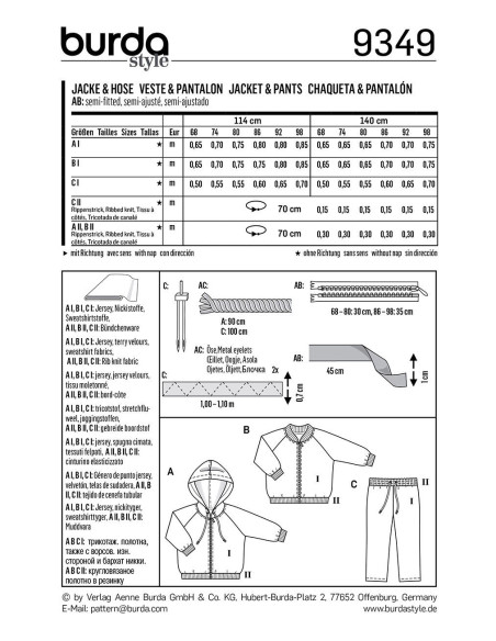 Jacket pattern - Burda 9349