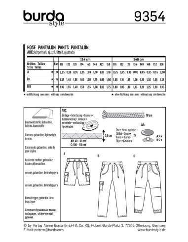 Pants pattern - Burda 9354