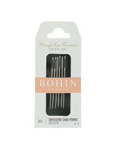 Cross-stitch needles, canvas, and knitting without point Bohin No. 22