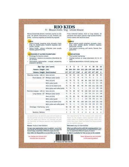 Patron de blouse mixte Rio Kids - Ikatee