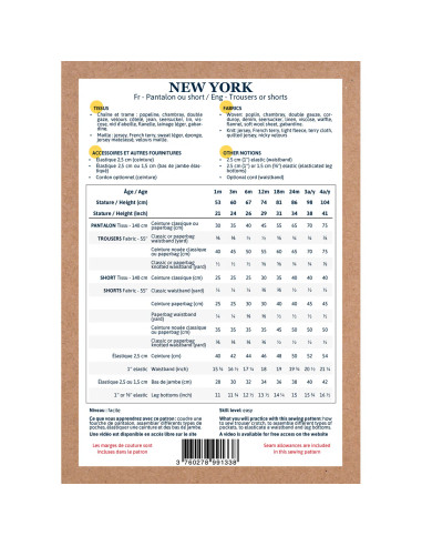 New York Baby Pants and Shorts Pattern - Ikatee