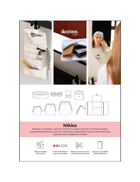 Nikko bathroom accessories pattern - Ikatee