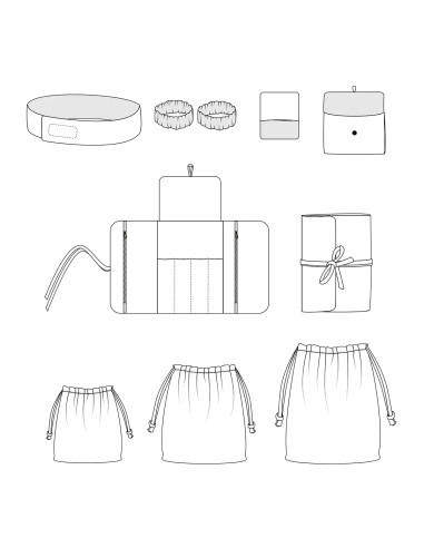 Nikko bathroom accessories pattern - Ikatee