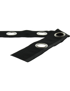 Matte silver eyelet tape - Black