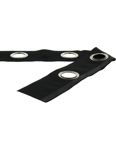 Matte silver eyelet tape - Black