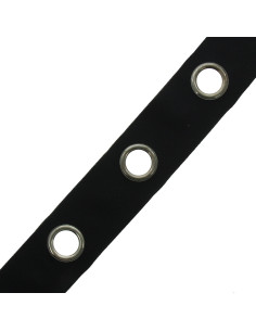 Matte silver eyelet tape - Black 2