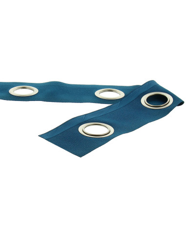 Matte silver eyelet band - Teal