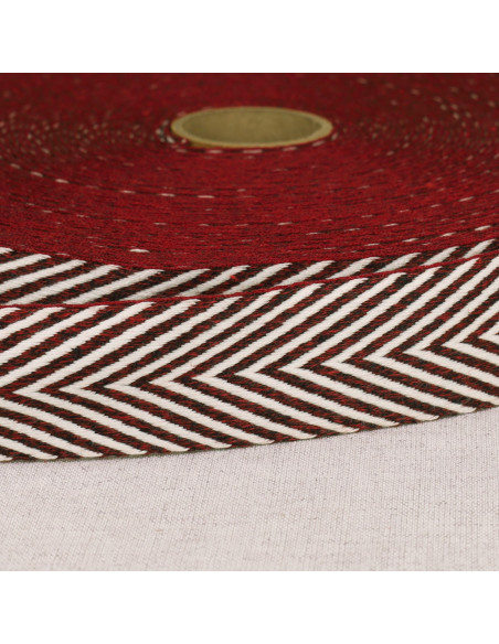 Chevron-patterned strap - Bordeaux