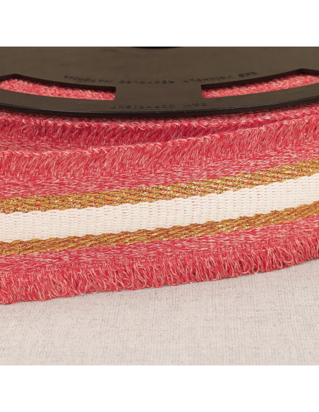 Lurex fringe strap - Red