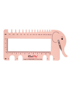 Multifunctional pink knitting gauge KnitPro