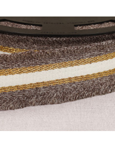 Lurex fringe strap - Brown