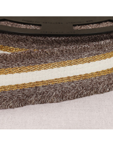 Lurex fringe strap - Brown