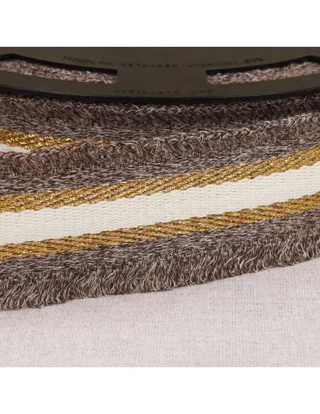 Lurex fringe strap - Brown