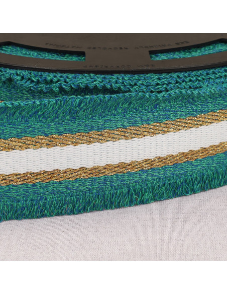 Lurex fringe strap - Teal blue