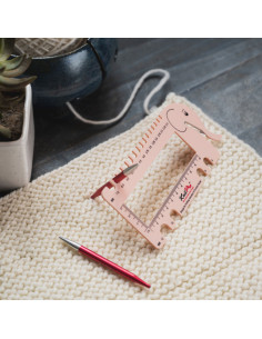 Multifunctional pink knitting gauge KnitPro 2