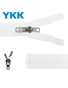 YKK synthetic separable large mesh zipper - White