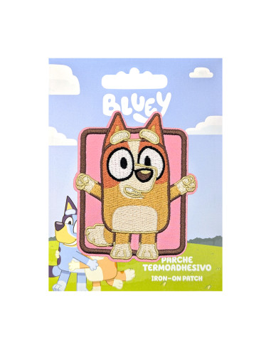 Bluey Embroidered Patch - Bingo Pink Background