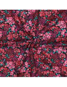 Cotton poplin fabric - Louise - Black background
