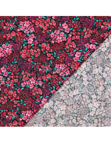 Cotton poplin fabric - Louise - Black background