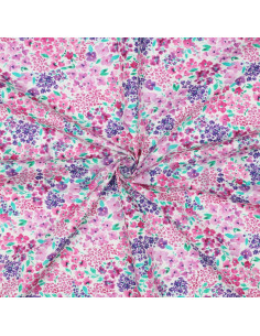 Cotton poplin fabric - Louise - White background