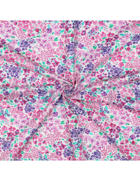 Cotton poplin fabric - Louise - White background
