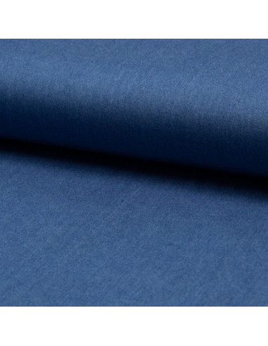 Viscose chambray fabric - Medium blue