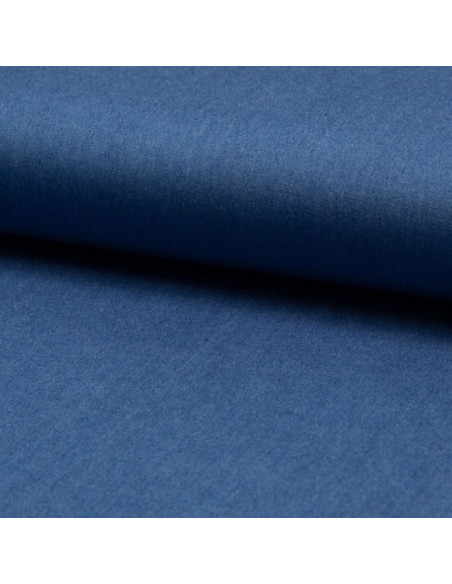 Viscose chambray fabric - Medium blue