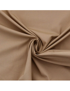 Stretch cotton poplin fabric - Camel