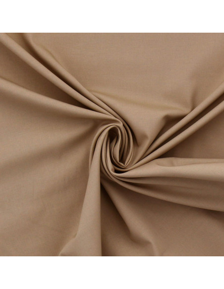Stretch cotton poplin fabric - Camel