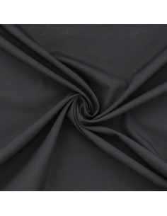 Stretch cotton poplin fabric - Charcoal gray