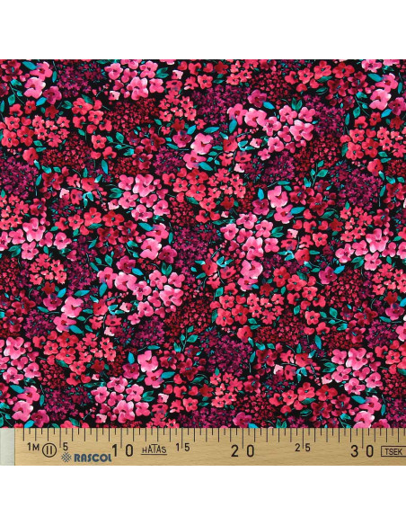 Cotton poplin fabric - Louise - Black background