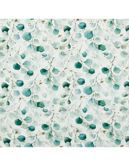 Tissu viscose - Eucalyptus Fond Blanc