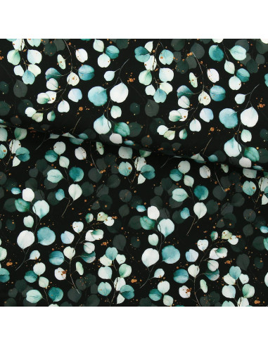 Viscose fabric - Eucalyptus Black background