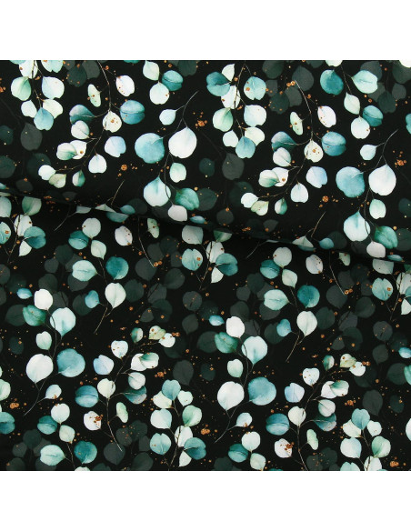 Viscose fabric - Eucalyptus Black background