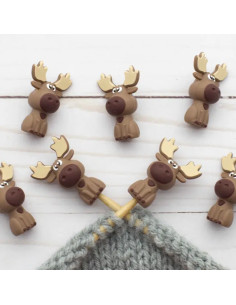 Stitch stoppers for knitting needles - Small moose 2