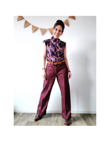 Stretch denim jeans fabric - Rust